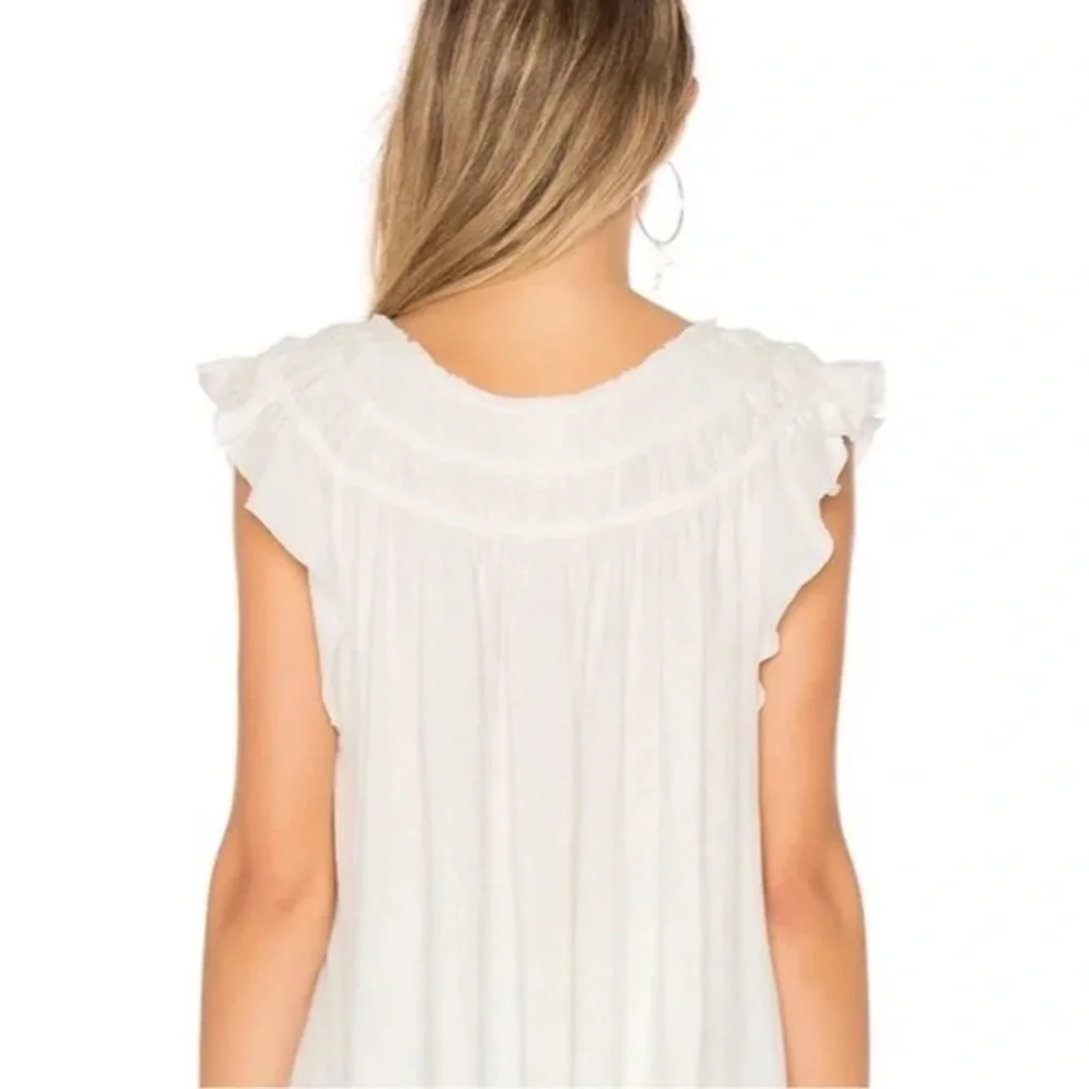 Free people white coconut size small oversized short sleeve shirt - Picture 2 of 10